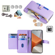 Θήκη με πτερύγιο για Xiaomi Redmi Note 13 Pro+, Wallet Zipper Pocket, μωβ