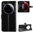 Θήκη με πτερύγιο για Xiaomi 15 Ultra, Crazy Horse Wallet, μαύρη