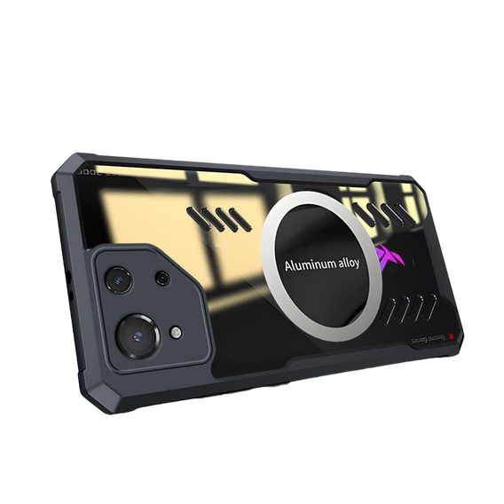 Θήκη για ASUS ROG Phone 8 Pro, με μαγνητική πλάκα, διαφανής / μαύρη