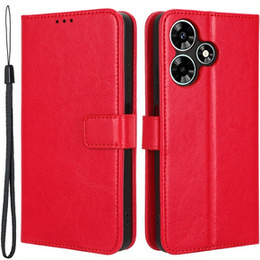 Θήκη με πτερύγιο για Infinix Hot 30i, Crazy Horse Wallet, κόκκινη