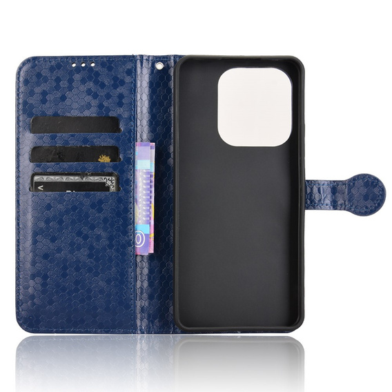 θήκη πτερύγιο για Xiaomi Redmi Note 14 4G, Wallet Rhombus, μπλε