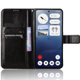Θήκη με πτερύγιο για Nothing Phone 3A, Crazy Horse Wallet, μαύρη