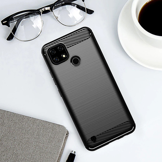Θήκη για Realme C21Y / C25Y, Carbon, μαύρη