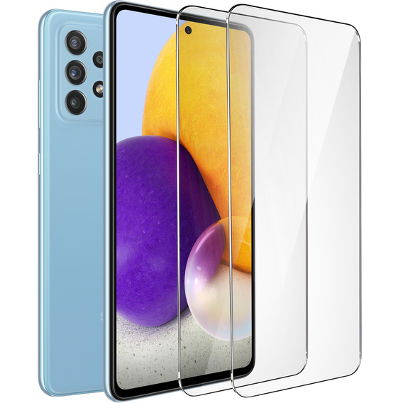 2x Μετριασμένο γυαλί για Samsung Galaxy A72, ERBORD 9H Hard Glass στην οθόνη