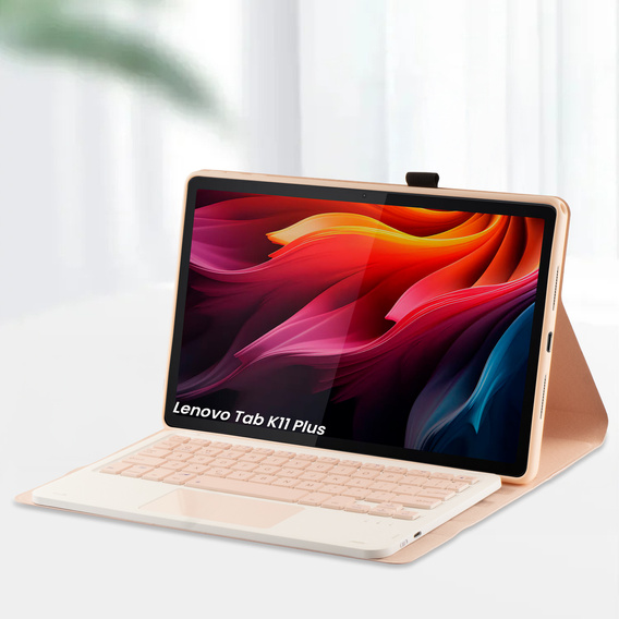 Θήκη πληκτρολογίου Bluetooth με touchpad για Lenovo Tab K11 Plus - ροζ