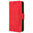 Θήκη με πτερύγιο για Infinix Note 40 Pro, Card Slot, κόκκινη
