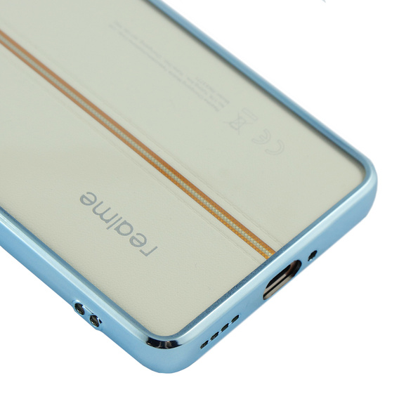 Η θήκη για το Realme 11 Pro 5G / Pro+ 5G, Electroplating Frame, διαφανής / μπλε