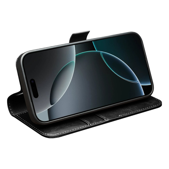 QIALINO Γνήσια θήκη από δέρμα αγελάδας για iPhone 17 Pro Max, μαύρο