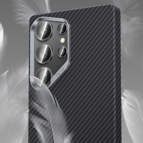 θήκη BENKS Kevlar για Samsung Galaxy S25, για MagSafe, Carbon Fiber, μαύρη