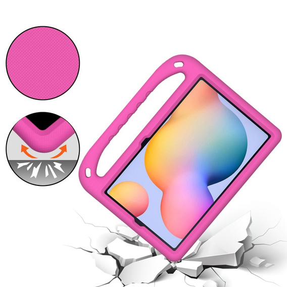 Παιδική θήκη για Samsung Galaxy Tab S6 Lite 2022 / 2020, παιδική θήκη με λαβή, ροζ