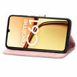 Θήκη με πτερύγιο για Realme C61, Mandala, ροζ rose gold