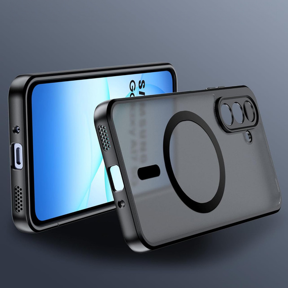 Ματ θήκη για Samsung Galaxy A17 5G, για MagSafe, ημιδιαφανές μαύρο