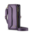 θήκη CASEME για Samsung Galaxy S24 FE, RFID Leather Wallet, με λουράκι ώμου, μωβ