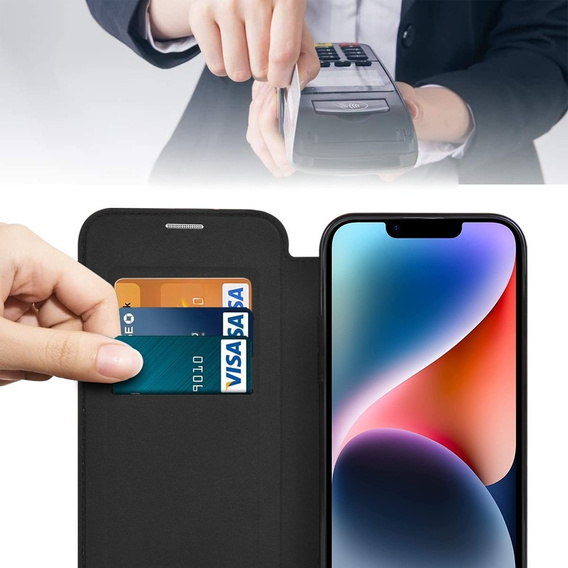 Θήκη με πτερύγιο για iPhone 15, RFID Wallet MagSafe CamShield, μαύρη