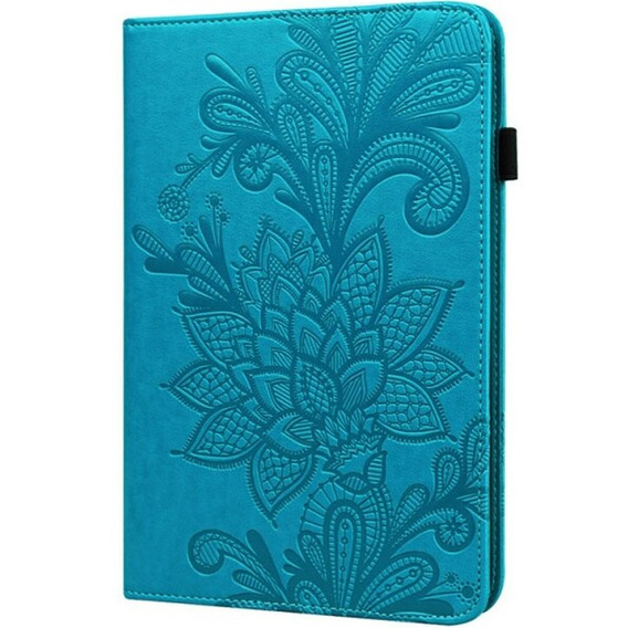 θήκη με πτερύγιο για Samsung Galaxy Tab A8 10.5 SM-X200 SM-X205, flower, μπλε