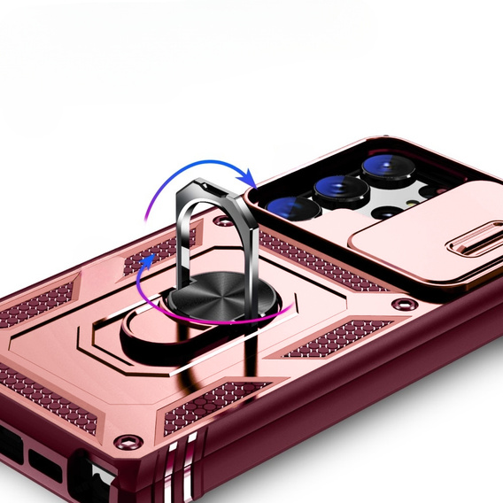 Θήκη για Samsung Galaxy S23 Ultra, CamShield Slide, ροζ / κόκκινο