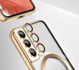 Θήκη για Samsung Galaxy S22, Electro MagSafe, χρυσή + Γυαλί για την οθόνη