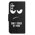Θήκη με πτερύγιο για Samsung Galaxy M15 5G, Wallet, Don't Touch My Phone μαύρη