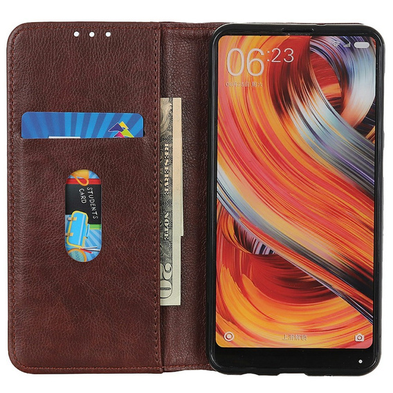 Θήκη για Samsung Galaxy A26, Wallet Litchi Leather, καφέ
