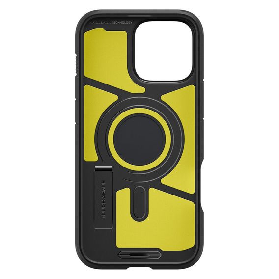 θήκη Spigen για iPhone 16 Pro, Tough Armor Mag Mag MagSafe, μαύρη + μετριασμένο γυαλί 9H