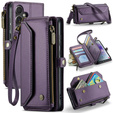 θήκη CASEME για Samsung Galaxy A55 5G, RFID Leather Wallet, με λουράκι ώμου, μωβ