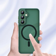 Θήκη για Samsung Galaxy S25+ Plus, για MagSafe, ERBORD Μatt Case, πράσινη + Γυαλί οθόνης