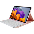 Θήκη + πληκτρολόγιο Galaxy Tab S7+ Plus / S8+ Plus /S7 FE T730 T733, Pen Slot, ροζ rose gold