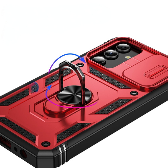 Θήκη για Samsung Galaxy S24+ Plus, CamShield Slide, κόκκινη / μαύρη
