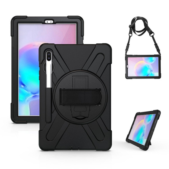 Θωρακισμένη θήκη για Samsung Galaxy Tab S6 T860/T865, προστατευτική 360 με χώρο για γραφίδα, μαύρη