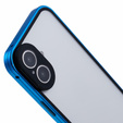 θήκη για το iPhone 16, Magnetic Dual Glass, μπλε