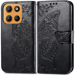 Θήκη με πτερύγιο για Motorola Moto G15 / Motorola Moto G15 Power, Butterfly, μαύρη