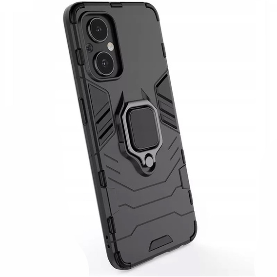 Θήκη για Oppo Reno7 Lite, Kickstand Ring, μαύρη