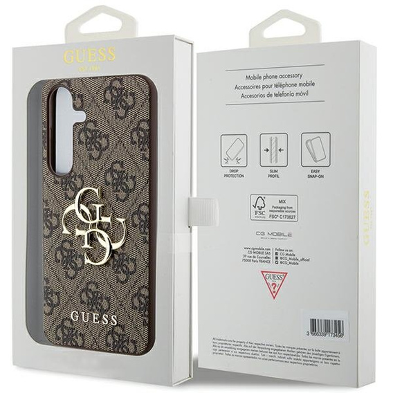 GUESS Θήκη για Samsung Galaxy A55, 4G Big Metal Logo, καφέ
