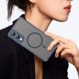 Θήκη για Samsung Galaxy S25 Edge, Kickstand Matt Case, για MagSafe, μπλε + Γυαλί οθόνης