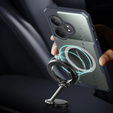 Θήκη για Realme GT 6 / 6T, με μαγνητική πλάκα, διαφανής / μαύρη