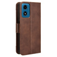 Θήκη με πτερύγιο για Motorola Moto E14, Card Slot, καφέ