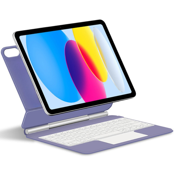 Θήκη πληκτρολογίου για iPad 10.9" 2022 (10 gen.) / iPad 11" 2025 A16 (11 gen.), Magnetic Keyboard Touchpad, μωβ