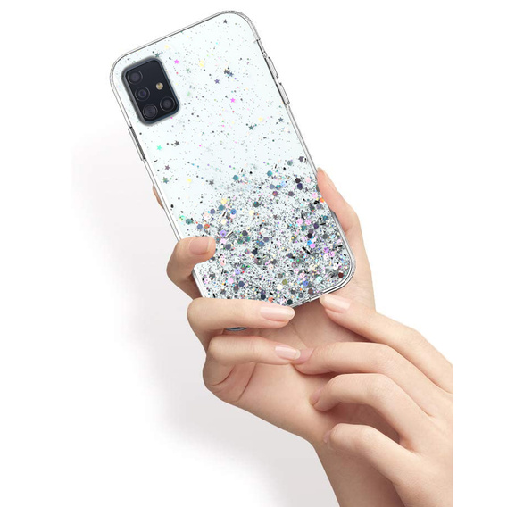 Θήκη για Samsung Galaxy A51 4G, Glittery, διαφανής