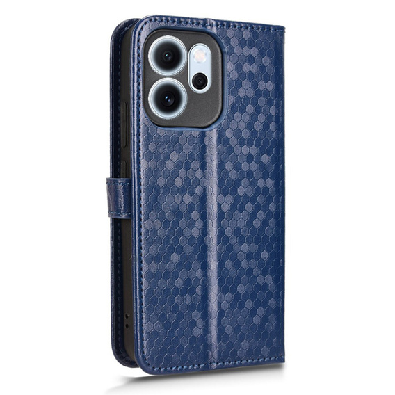 Θήκη με πτερύγιο για Oppo Reno 14F, πορτοφόλι Rhombus, μπλε