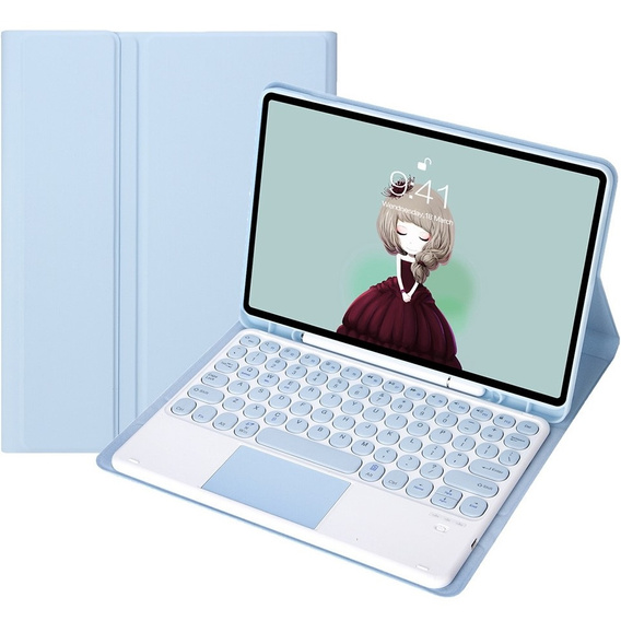 Θήκη + πληκτρολόγιο Samsung Galaxy Tab S6 Lite 2020 P610/P615 / S6 Lite 2022 10.4, Touchpad Pen Slot, μπλε