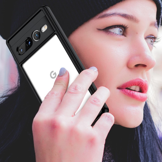 Θήκη για Google Pixel 7 Pro 5G, Fusion Hybrid, με προστασία κάμερας, διαφανής / μαύρη