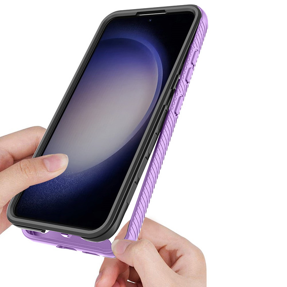 Θήκη για Samsung Galaxy S24, Shockproof, με μεμβράνη, μωβ