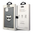 Karl Lagerfeld Θήκη για iPhone 14 Plus, Saffiano Choupette Head Patch, ασημένια