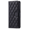 θήκη πτερύγιο για Samsung Galaxy S25, Rhombus Crossbody Leather, μαύρη