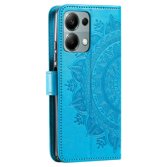Θήκη με πτερύγιο για Xiaomi Redmi Note 13 Pro 4G / Xiaomi Redmi Note 14S / Xiaomi Poco M6 Pro 4G, Mandala, μπλε