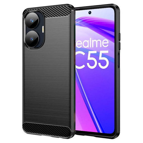 Θήκη για Realme C55, Carbon, μαύρη
