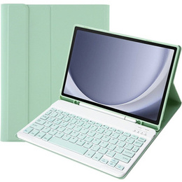 Θήκη + πληκτρολόγιο Samsung Galaxy Tab A9+, Leather Pen Slot, ανοιχτή πράσινη