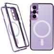 Μαγνητική θήκη MagSafe Dual Glass για Samsung Galaxy S22 Plus, μωβ