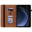 θήκη για το Samsung Galaxy Tab S10 Lite / S10 FE / S9 FE, Wallet Pen Slot, καφέ