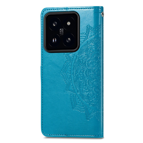 Θήκη με πτερύγιο για Xiaomi 14T, Mandala, μπλε